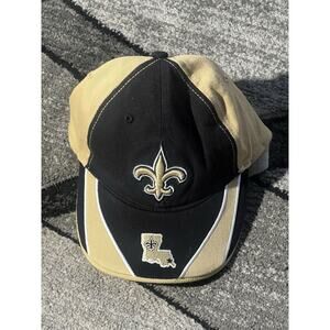 New Orleans Saints Louisiana Fleur De Lis Black Gold NFL Baseball Hat Cap